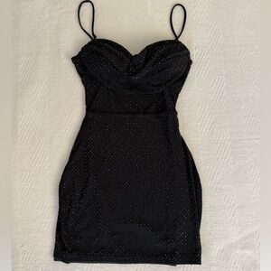 Windsor Black Mini Dress with Sparkle Detail
